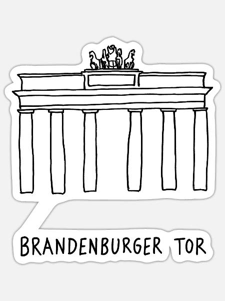 Brandenburger Tor Berlin - Sticker Größe S (10 x 10 cm) - Mattweiß