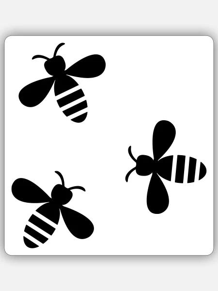 Bienen - Sticker Größe S (10 x 10 cm) - Mattweiß