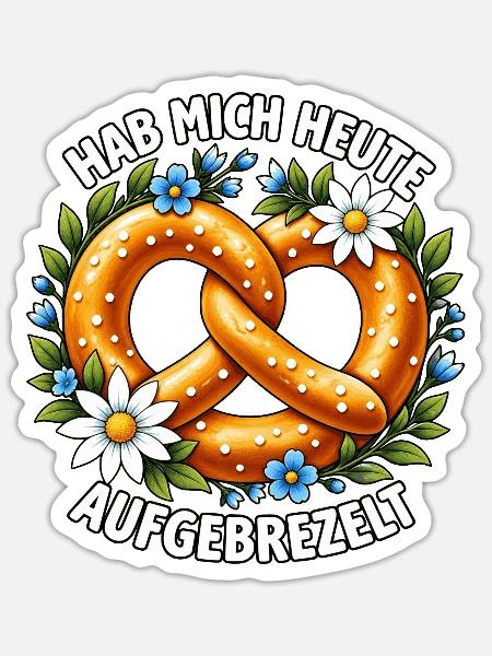Aufgebrezelt - Sticker Größe S (10 x 10 cm) - Mattweiß