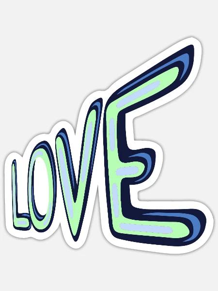 Liebes Neon Schriftzug - Sticker Größe S (10 x 10 cm) - Mattweiß