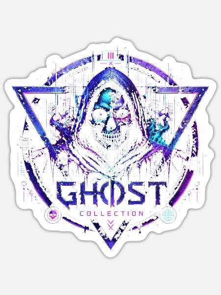 Geister-Neon-Triade – Horror – Halloween - Sticker Größe S (10 x 10 cm) - Mattweiß
