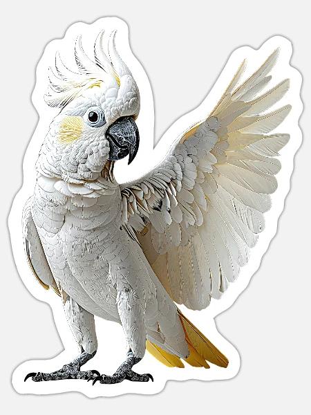 Kakadu - Sticker Größe S (10 x 10 cm) - Mattweiß