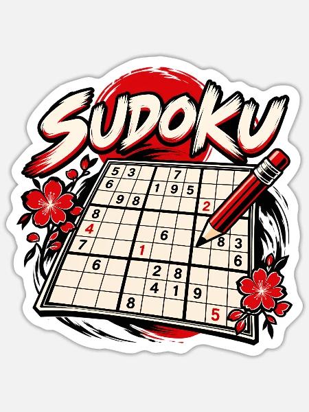 Sudoku - Sticker Größe S (10 x 10 cm) - Mattweiß