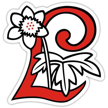 Buchstabe L Blüte Initiale - Sticker Größe S (10 x 10 cm) - Mattweiß - Vorne