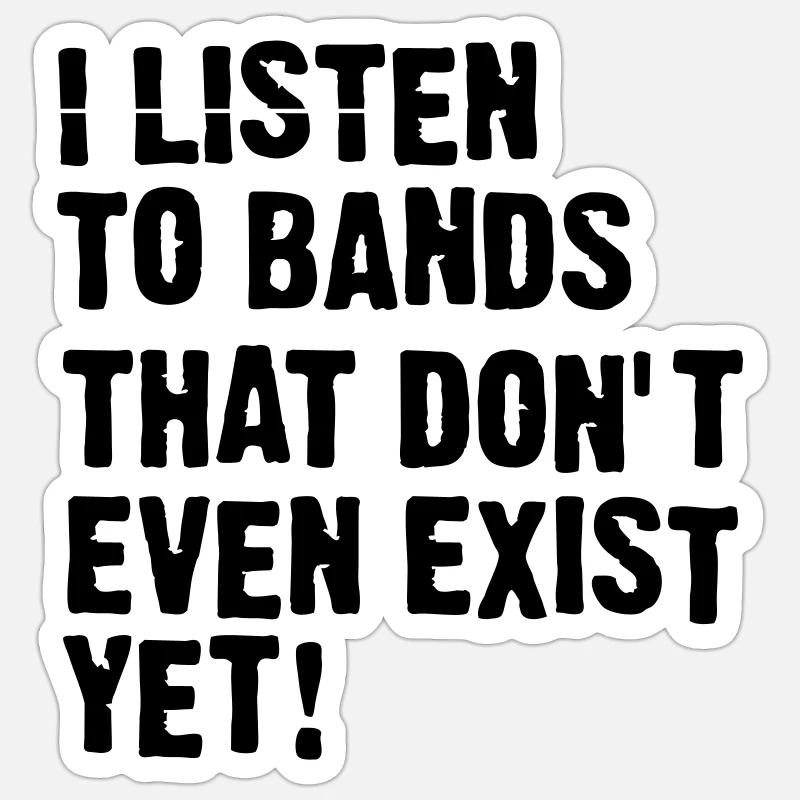 Je écouter des groupes Sticker taille S (10 x 10 cm)