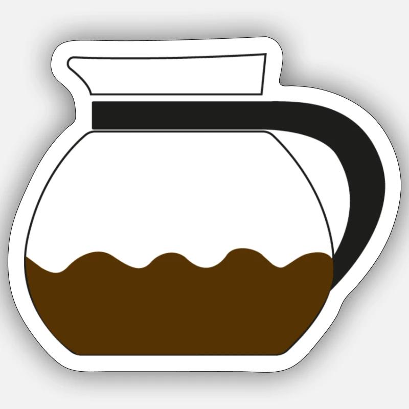 Kaffeepot - Sticker Größe S (10 x 10 cm) - Mattweiß
