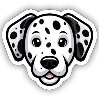 Dalmatian head in comic style - Sticker size S (10 x 10 cm) - white matte - Front