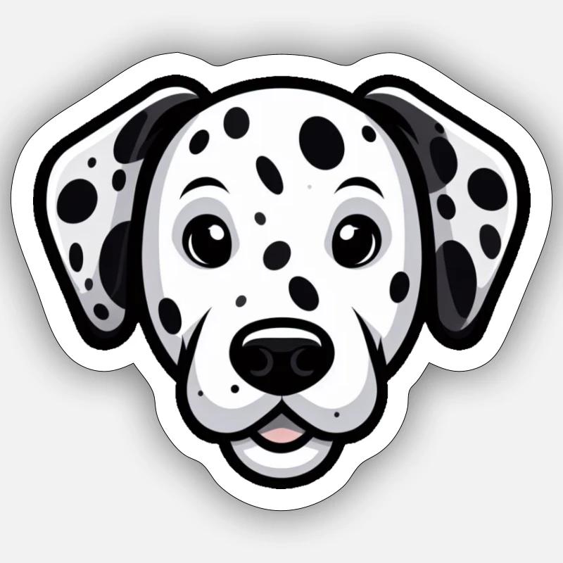 Dalmatian head in comic style Sticker size S (10 x 10 cm)