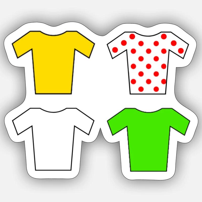 Maillots du Tour - Sticker taille S (10 x 10 cm) - blanc mat
