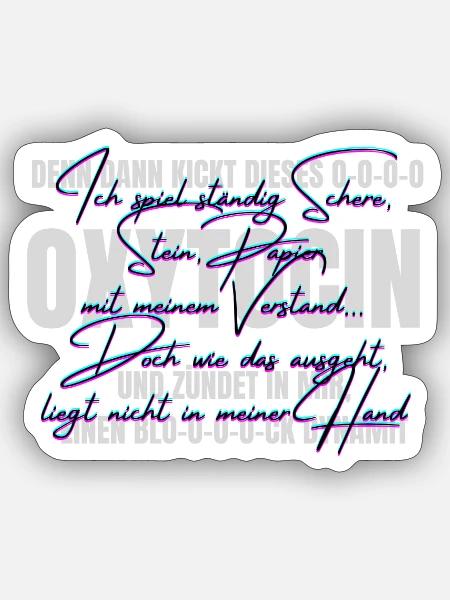 Ich_spiel_staendig_Schere-_Stein-_Papier_mit_m - Sticker Größe S (10 x 10 cm) - Mattweiß