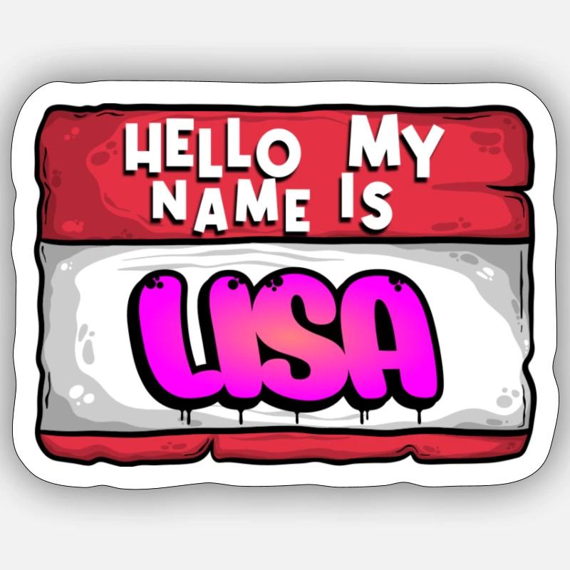 First Name Lisa - Sticker size S (10 x 10 cm) - white matte