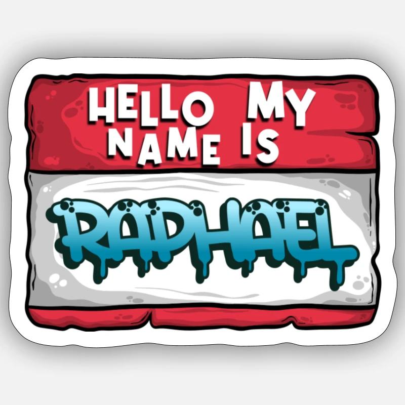 Vorname Raphael - Sticker Größe S (10 x 10 cm) - Mattweiß