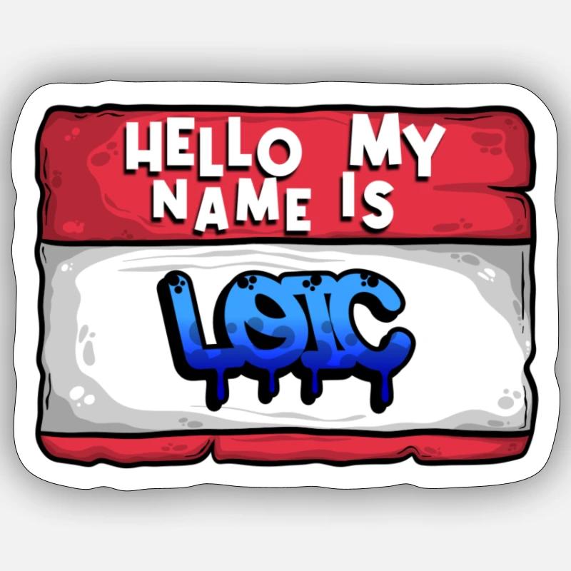 Prénom Loic - Sticker taille S (10 x 10 cm) - blanc mat