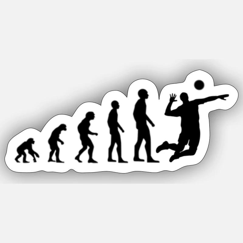 volleyball evolution - Sticker taille S (10 x 10 cm) - blanc mat
