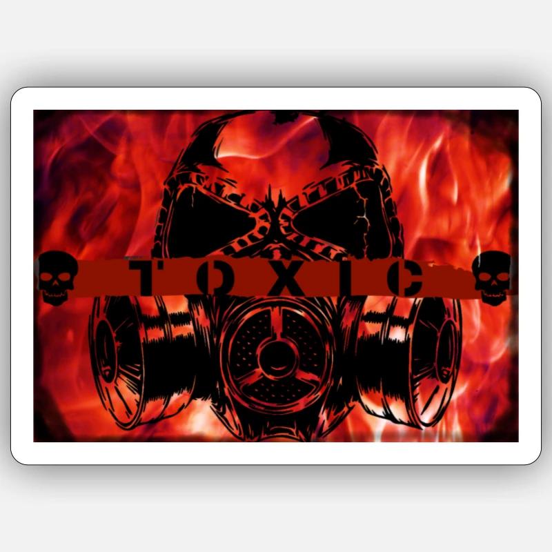 Toxic - Sticker Größe S (10 x 10 cm) - Mattweiß