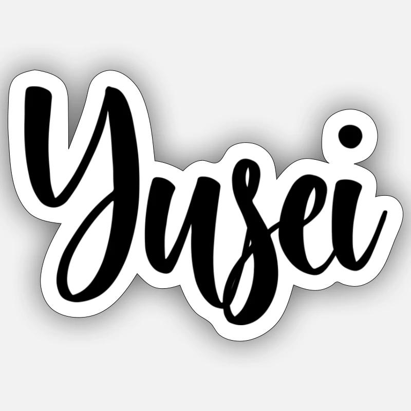 First name Yusei - Sticker size S (10 x 10 cm) - white matte