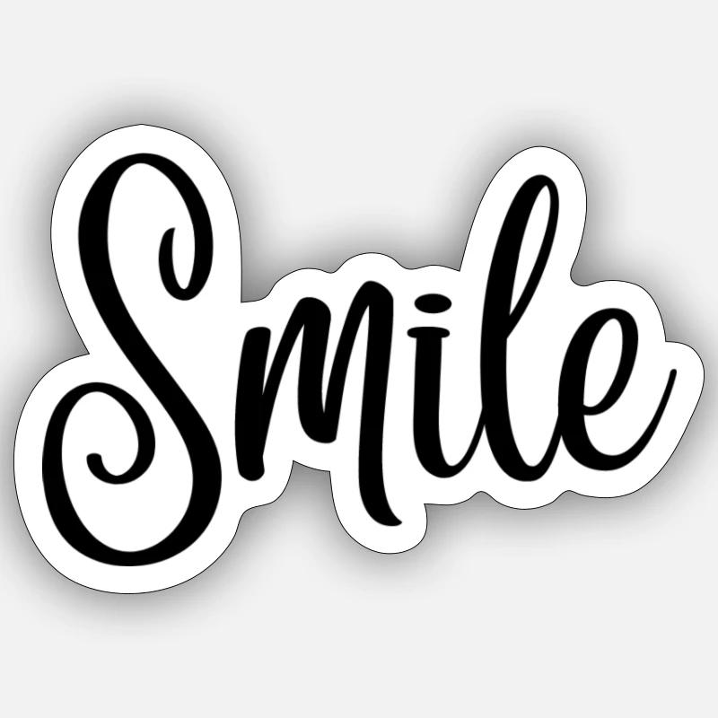 Sourire - Sticker taille S (10 x 10 cm) - blanc mat