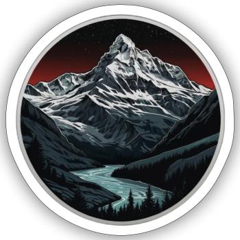 Schweizer Berge - Sticker Größe S (10 x 10 cm) - Mattweiß - Vorne