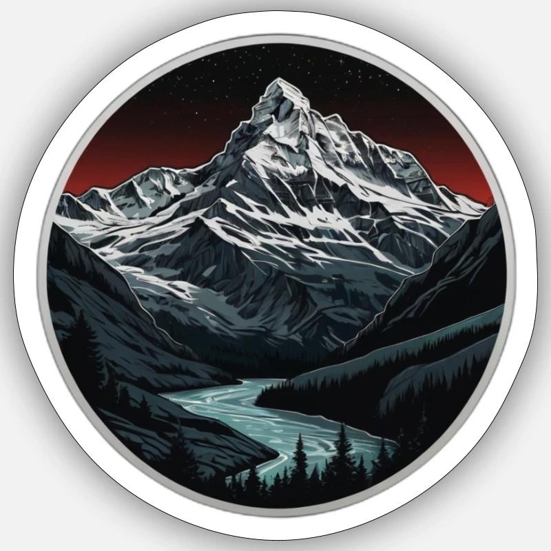 Swiss Mountains - Sticker size S (10 x 10 cm) - white matte