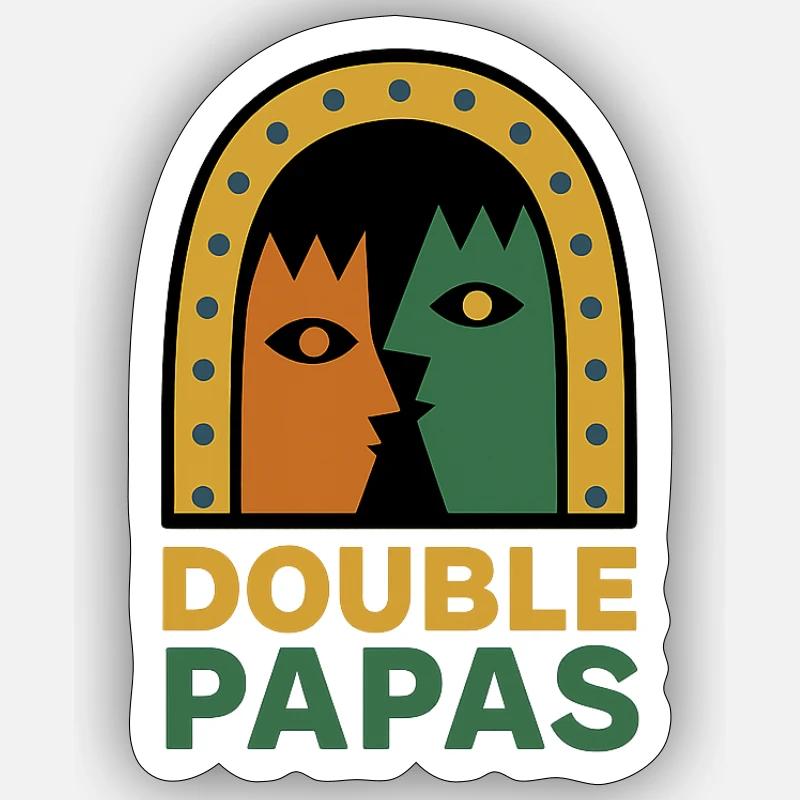 Double Dads Grafikdesign - Sticker Größe S (10 x 10 cm) - Mattweiß