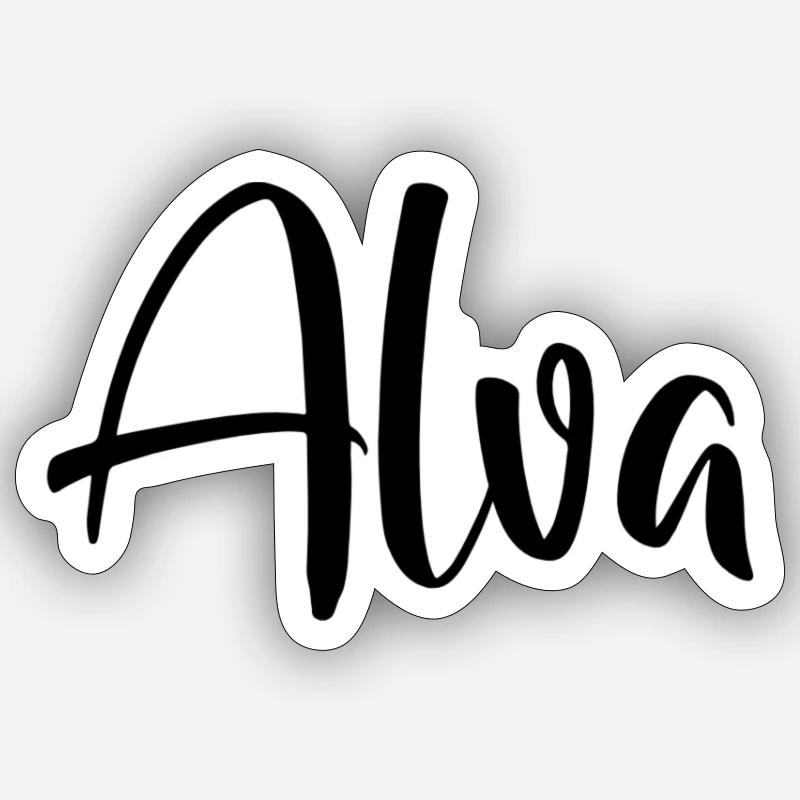 Name - Alva - Sticker Größe S (10 x 10 cm) - Mattweiß