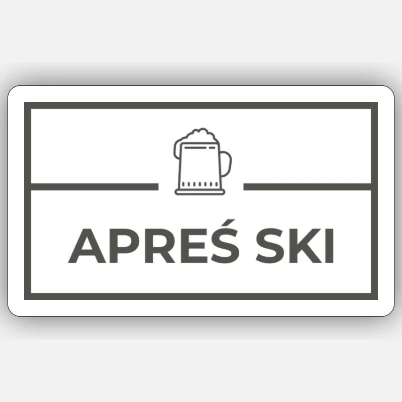 Apreś Ski - Sticker taille S (10 x 10 cm) - blanc mat