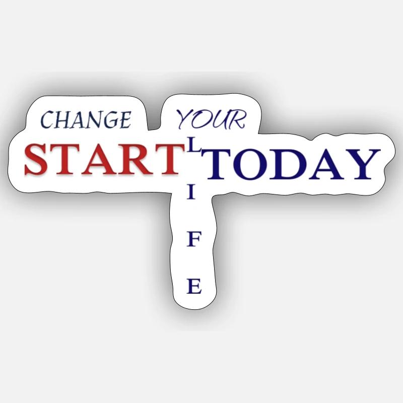 God change your Life - Sticker taille S (10 x 10 cm) - blanc mat