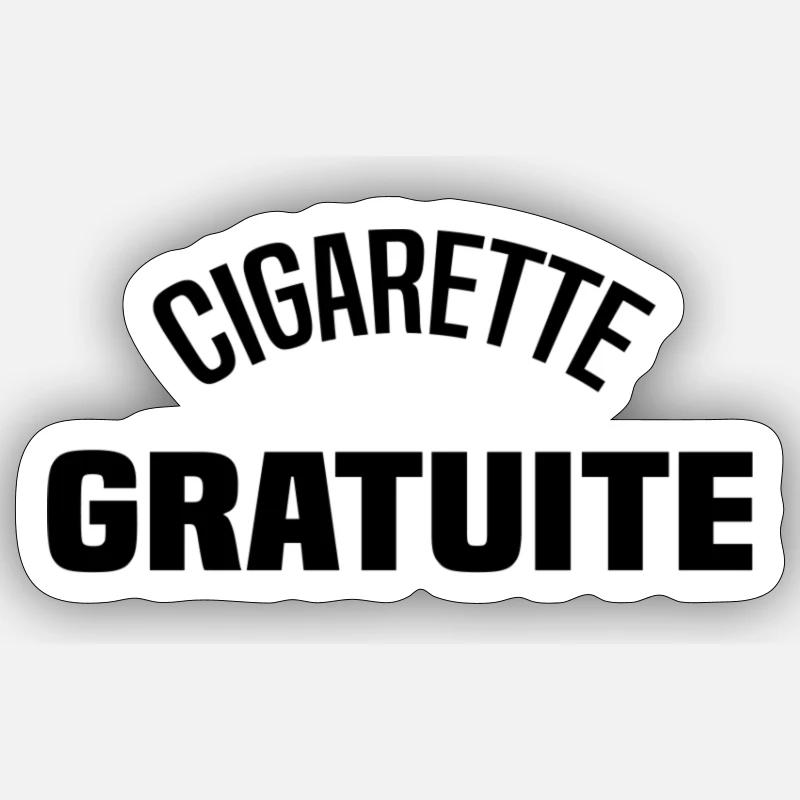Cigarette gratuite - Sticker taille S (10 x 10 cm) - blanc mat