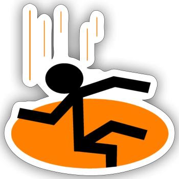 Stickman fall in hole - Sticker Größe S (10 x 10 cm) - Mattweiß - Vorne