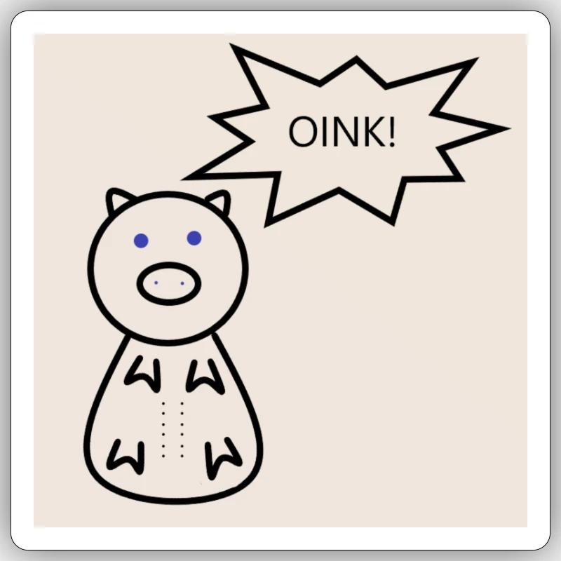 OINK - Sticker Größe S (10 x 10 cm) - Mattweiß