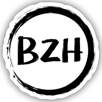BZH - Sticker taille S (10 x 10 cm) - blanc mat - Devant