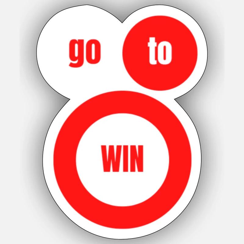 Go to win - Sticker Größe S (10 x 10 cm) - Mattweiß