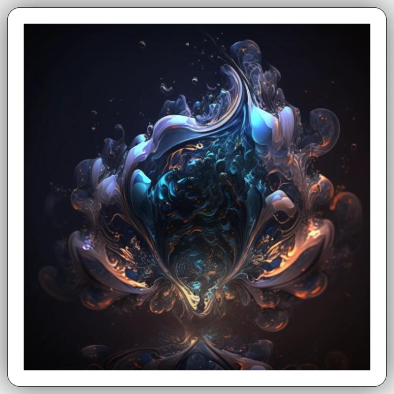 Art numérique Abstrait n°5 Sticker taille S (10 x 10 cm)