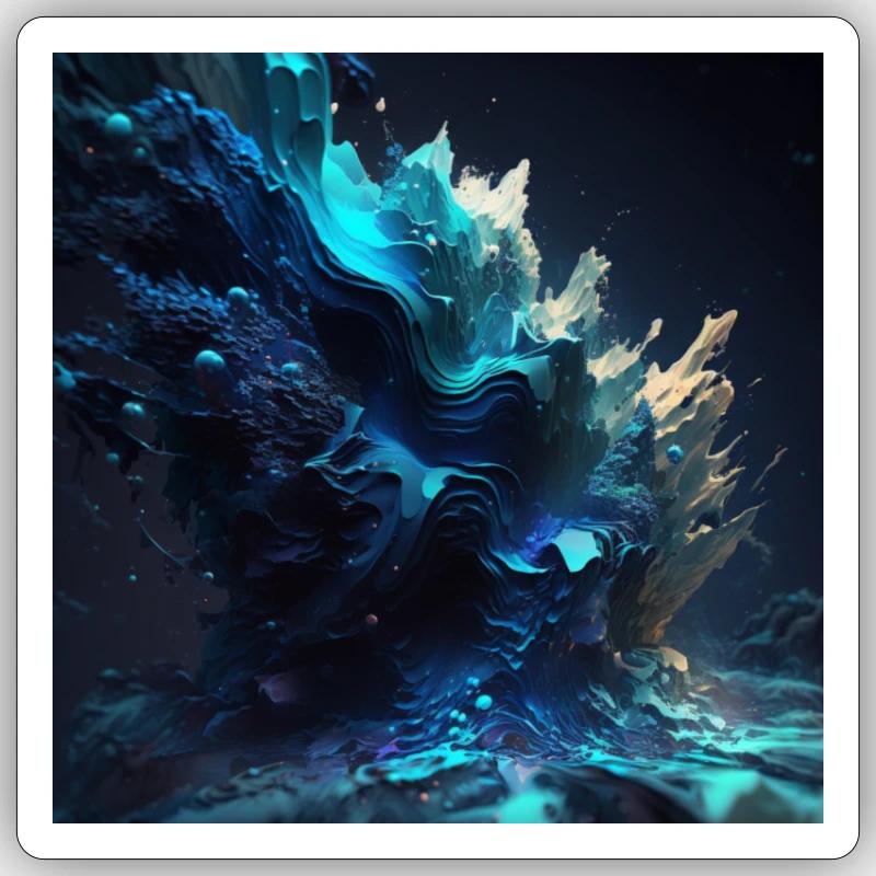 Abstrakte Digitale Kunst n°2 Sticker Größe S (10 x 10 cm)