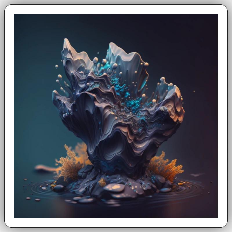 Abstrakte Digitale Kunst n°4 Sticker Größe S (10 x 10 cm)