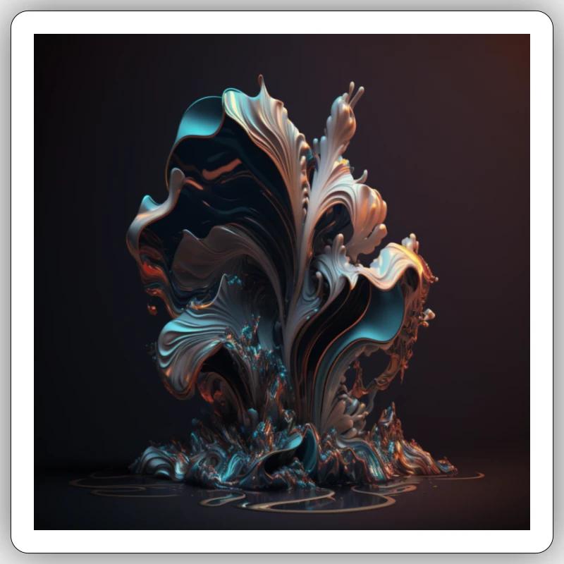 Art numérique Abstrait n°15 Sticker taille S (10 x 10 cm)