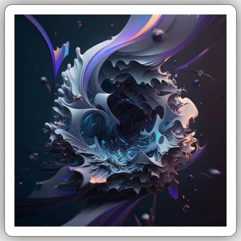 Abstrakte Digitale Kunst n°13 Sticker Größe S (10 x 10 cm)