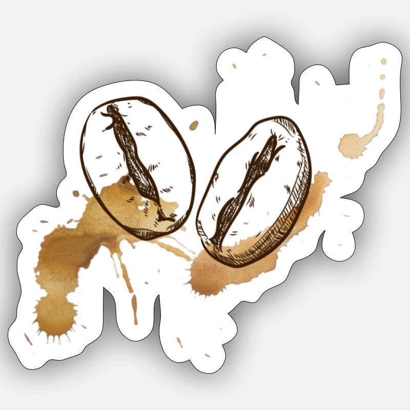 Grains de café Sticker taille S (10 x 10 cm)