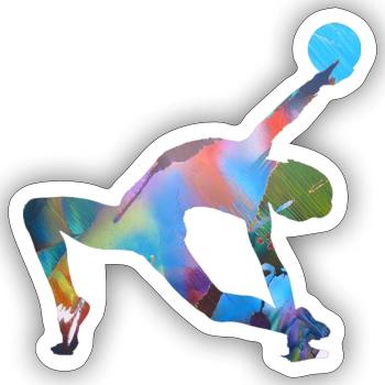 Gymnaste, yoga, sports, exercices, danse, gymnastique - Sticker taille S (10 x 10 cm) - blanc mat - Devant