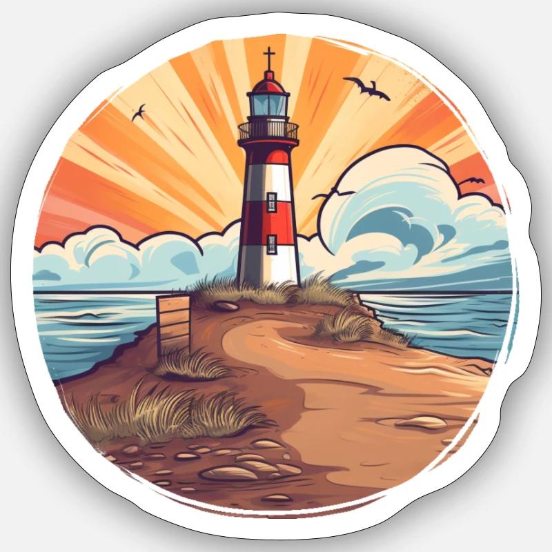 Leuchtturm 1 - Sticker Größe S (10 x 10 cm) - Mattweiß