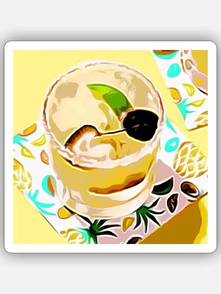 Comic Cocktail - Sticker Größe S (10 x 10 cm) - Mattweiß