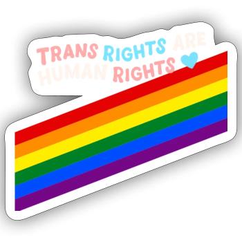 Trans Rights are Human Rights - Sticker Größe S (10 x 10 cm) - Mattweiß - Vorne