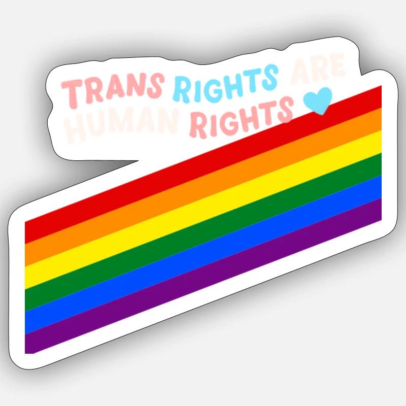 Trans Rights are Human Rights - Sticker Größe S (10 x 10 cm) - Mattweiß