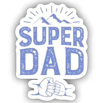 SUPER DAD - Sticker size S (10 x 10 cm) - white matte - Front