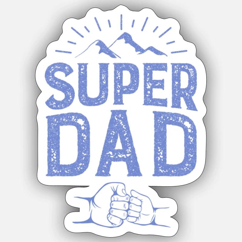 SUPER DAD - Sticker size S (10 x 10 cm) - white matte