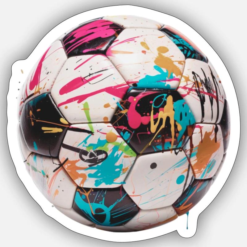 Graffity Fußball - Sticker Größe S (10 x 10 cm) - Mattweiß