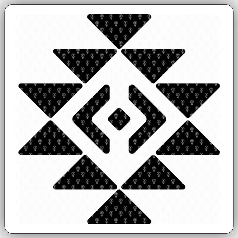 aztec pattern 7 watermark204 - Sticker size S (10 x 10 cm) - white matte