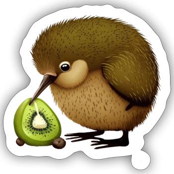 Cannibalisme kiwi - Sticker taille S (10 x 10 cm) - blanc mat - Devant