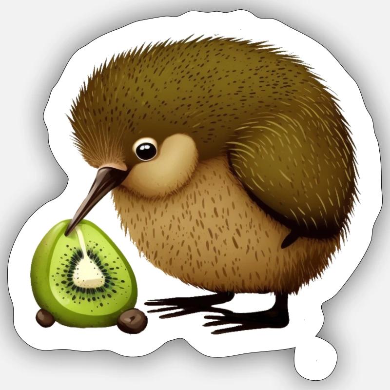 Kiwi Cannibalism - Sticker size S (10 x 10 cm) - white matte