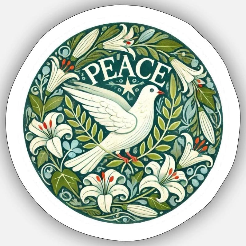 Peace Statement mit Friedenstaube Sticker Größe S (10 x 10 cm)